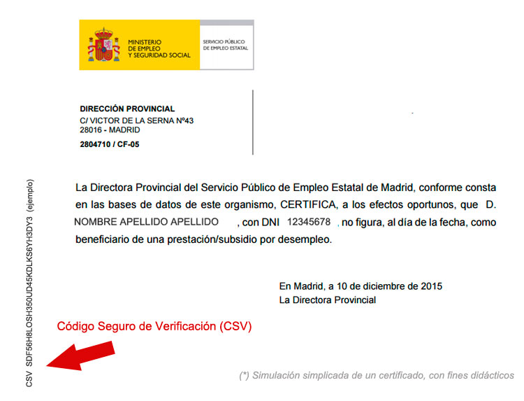 código seguro de verificación