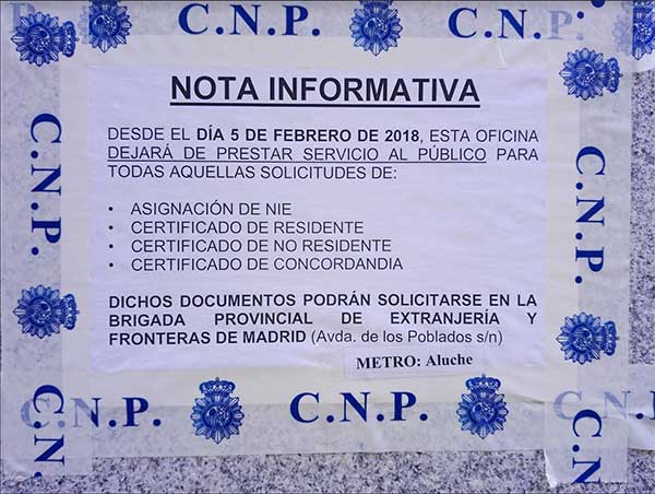 Nota informativa NIE